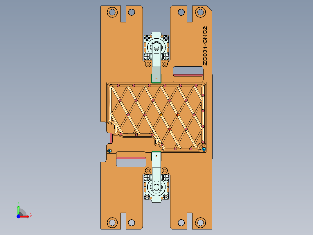 ZC001-笔记本CNC工装夹具三维模型CNC2-191216前视图