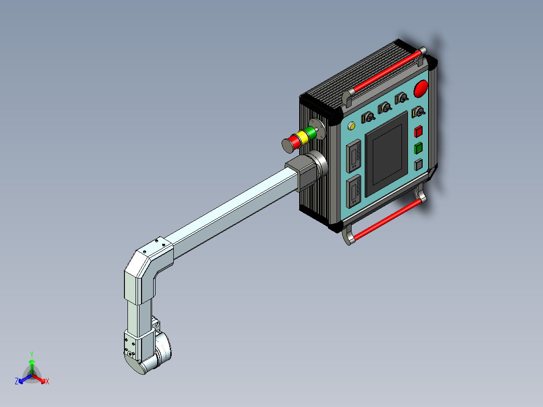 电气摇臂操作面板 57318正等轴测图