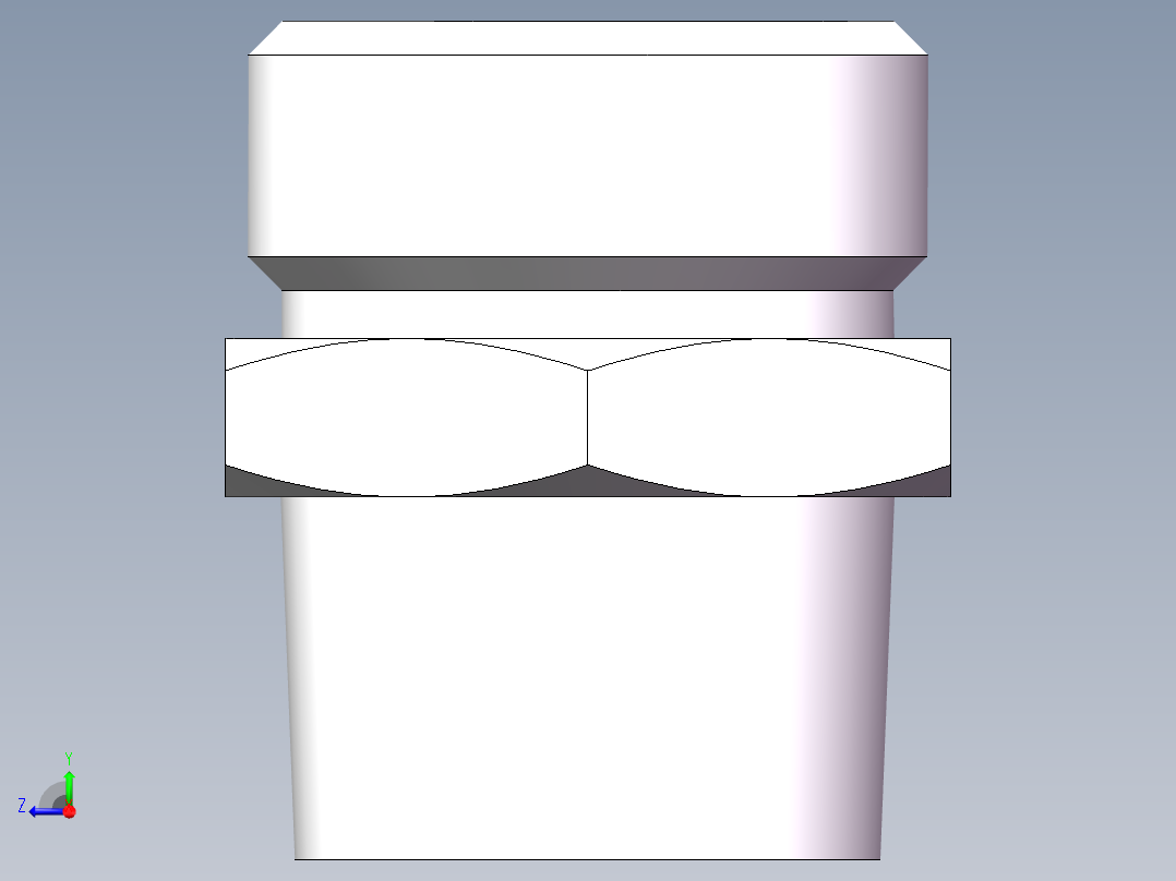 英制锥管螺纹直接头、1CT-30-12SP右视图