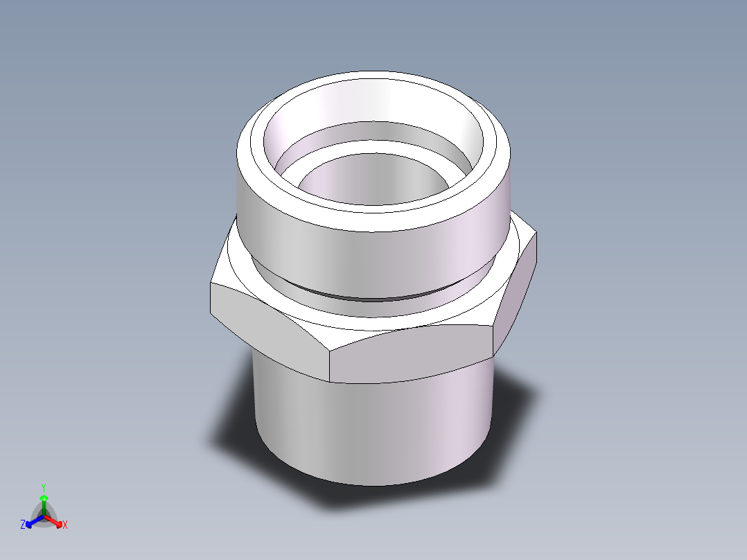 英制锥管螺纹直接头、1CT-30-12SP正等轴测图