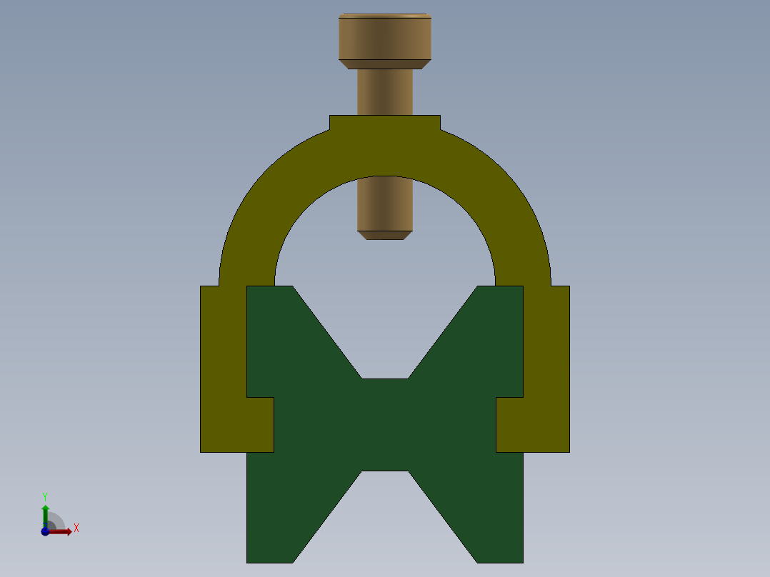 V 型块夹具前视图