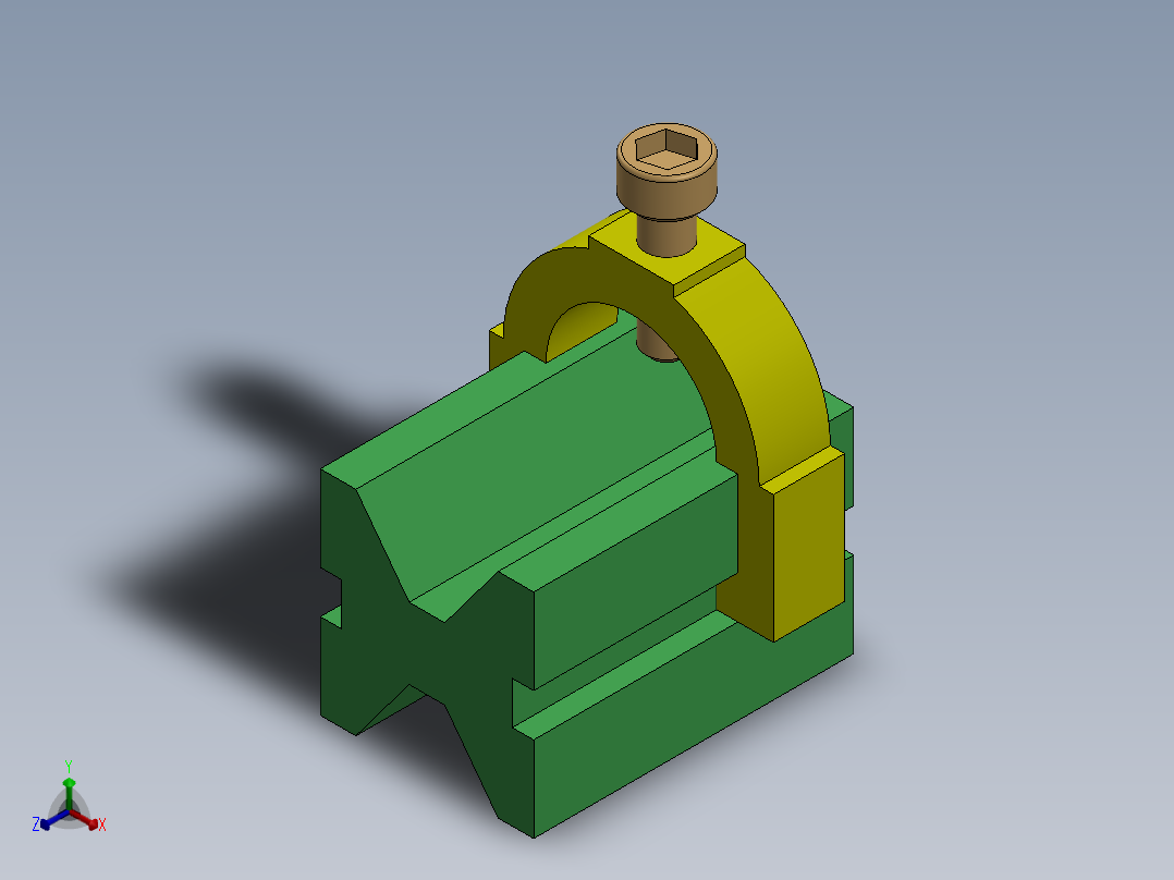 V 型块夹具正等轴测图