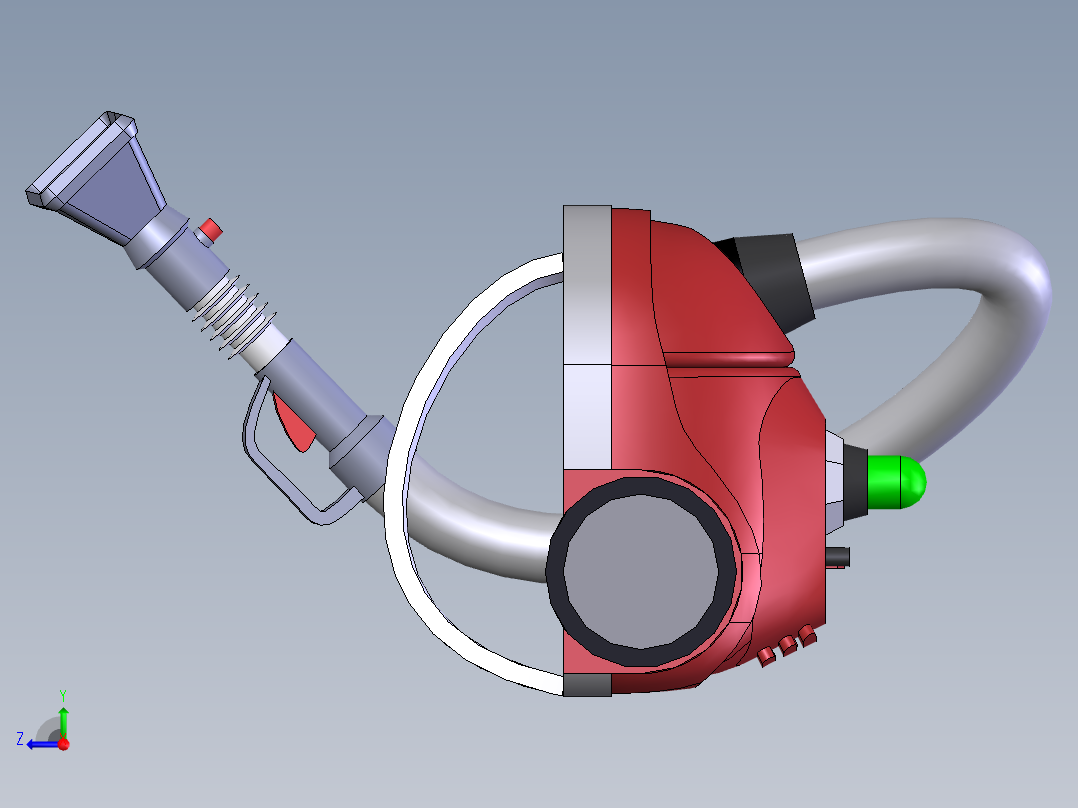 家用吸尘器右视图
