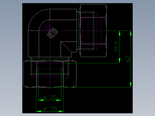 PARKER管接头EO Union elbow W30ZS71_front