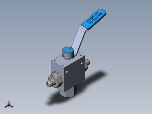 BVJ1型三通单阀底进式切换球阀模型