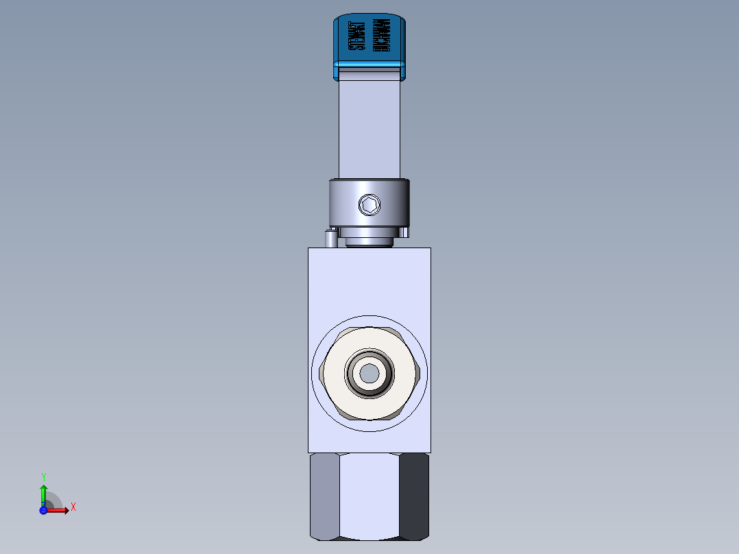 BVJ1型三通单阀底进式切换球阀模型前视图