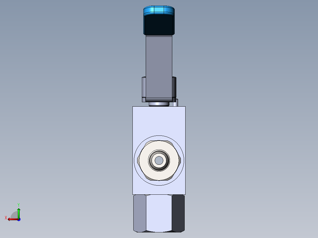 BVJ1型三通单阀底进式切换球阀模型后视图