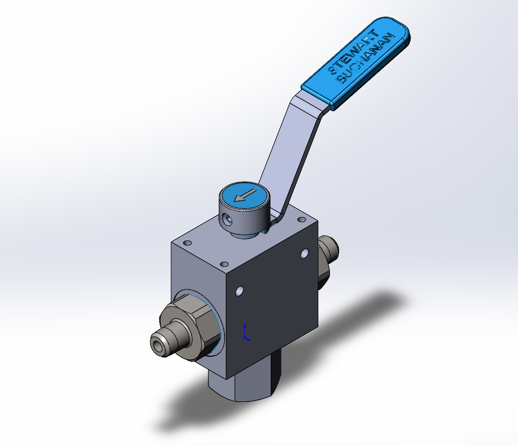 BVJ1型三通单阀底进式切换球阀模型