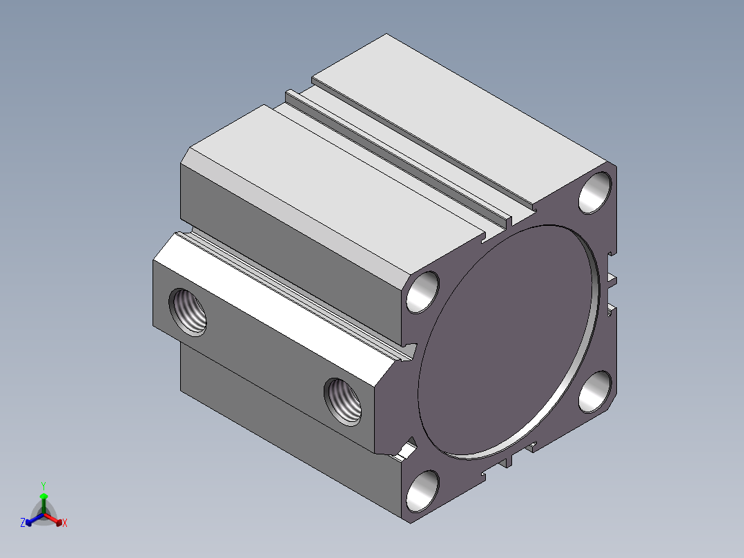 SDA63x35S_SDA超薄气缸正等轴测图