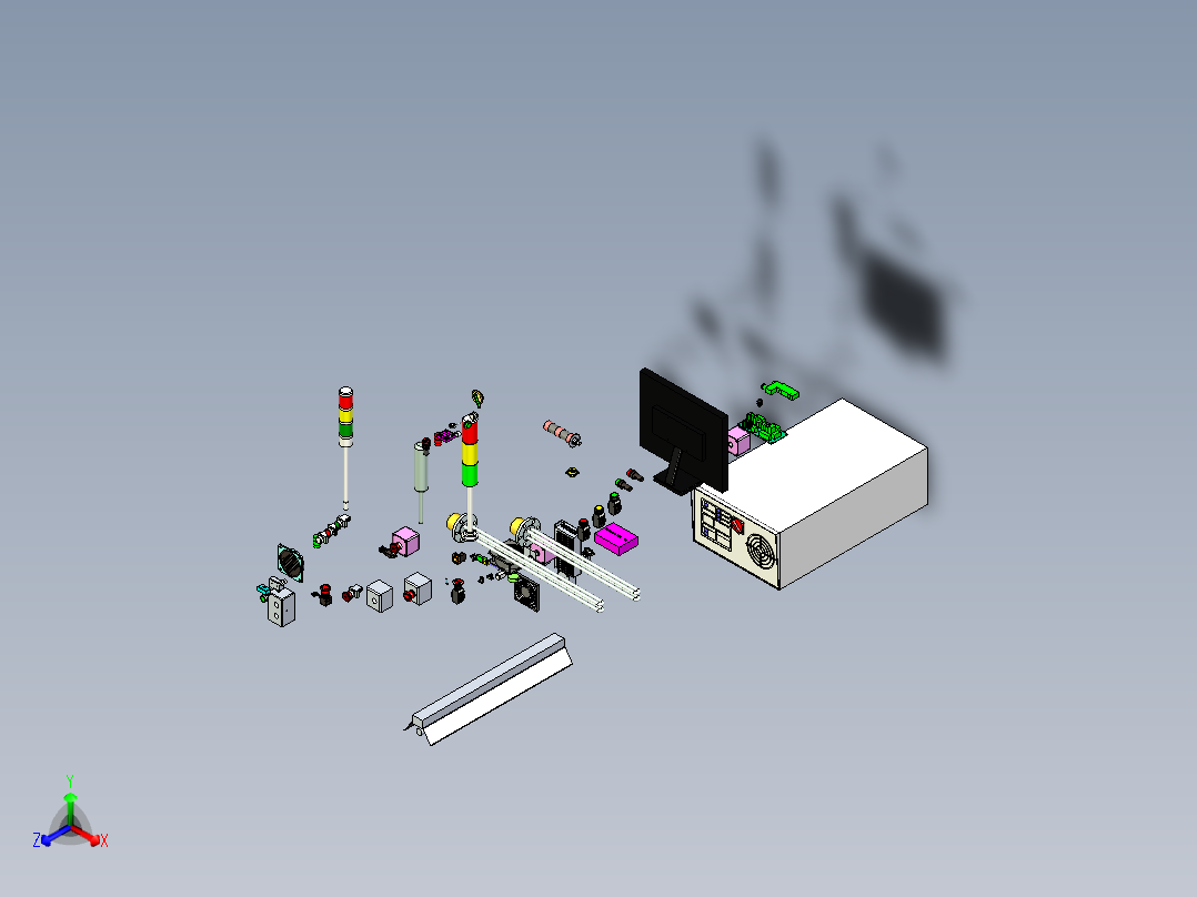 电气标准件3D数模正等轴测图