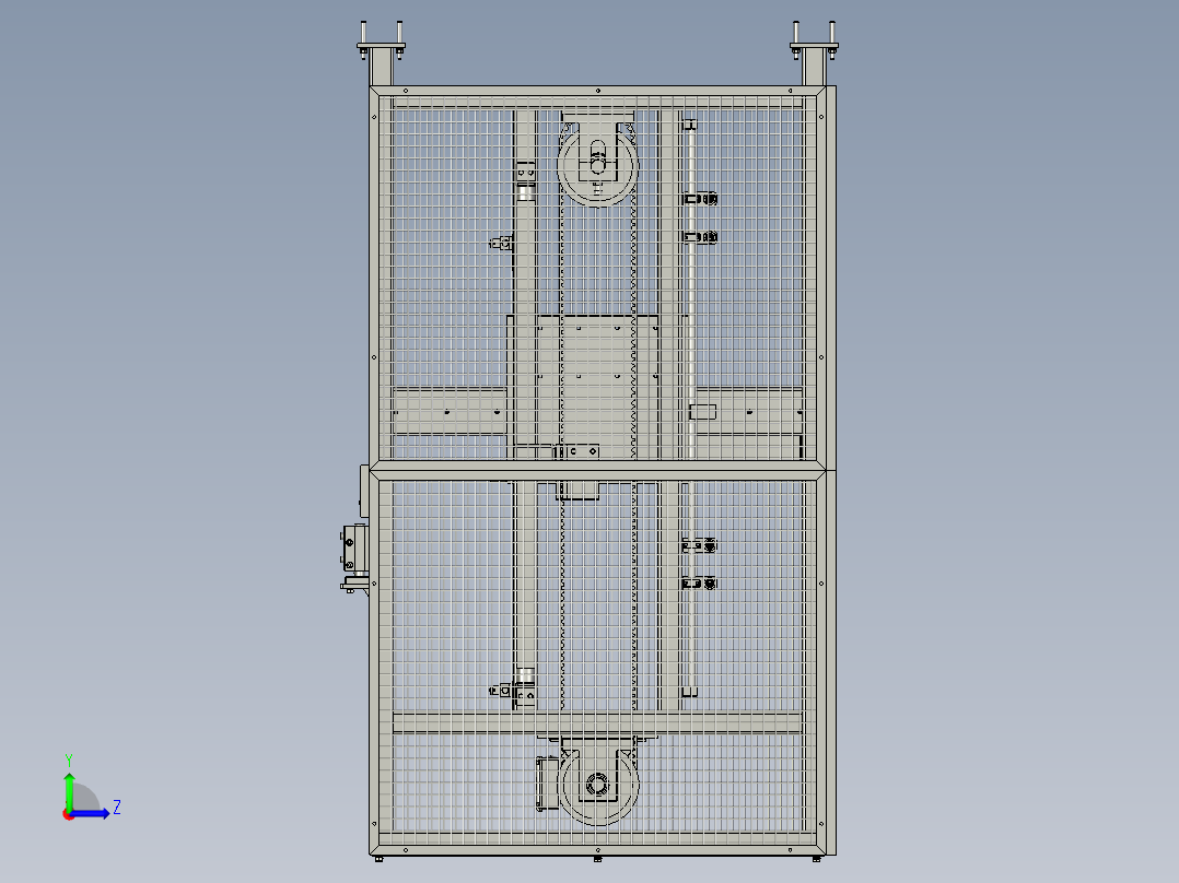 生产线中使用的可升降滚床左视图