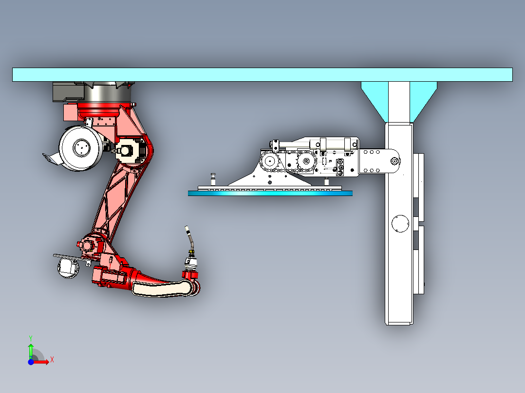 二轴焊接变位机与机器人配合焊接设计前视图
