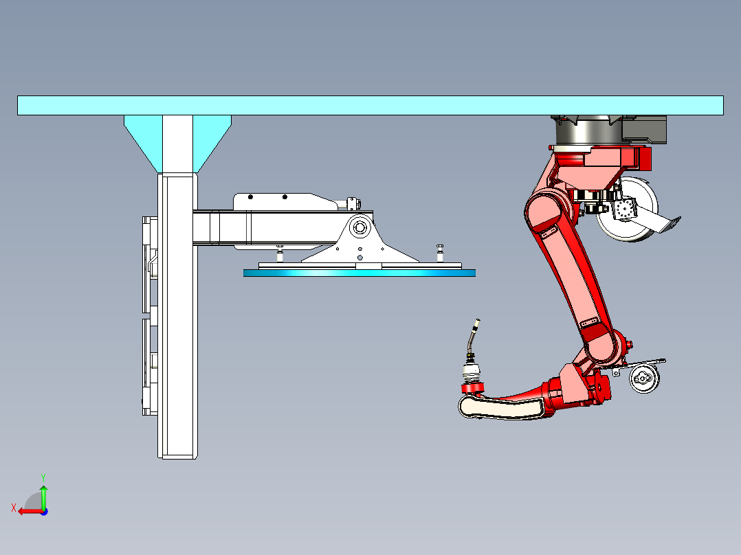 二轴焊接变位机与机器人配合焊接设计后视图