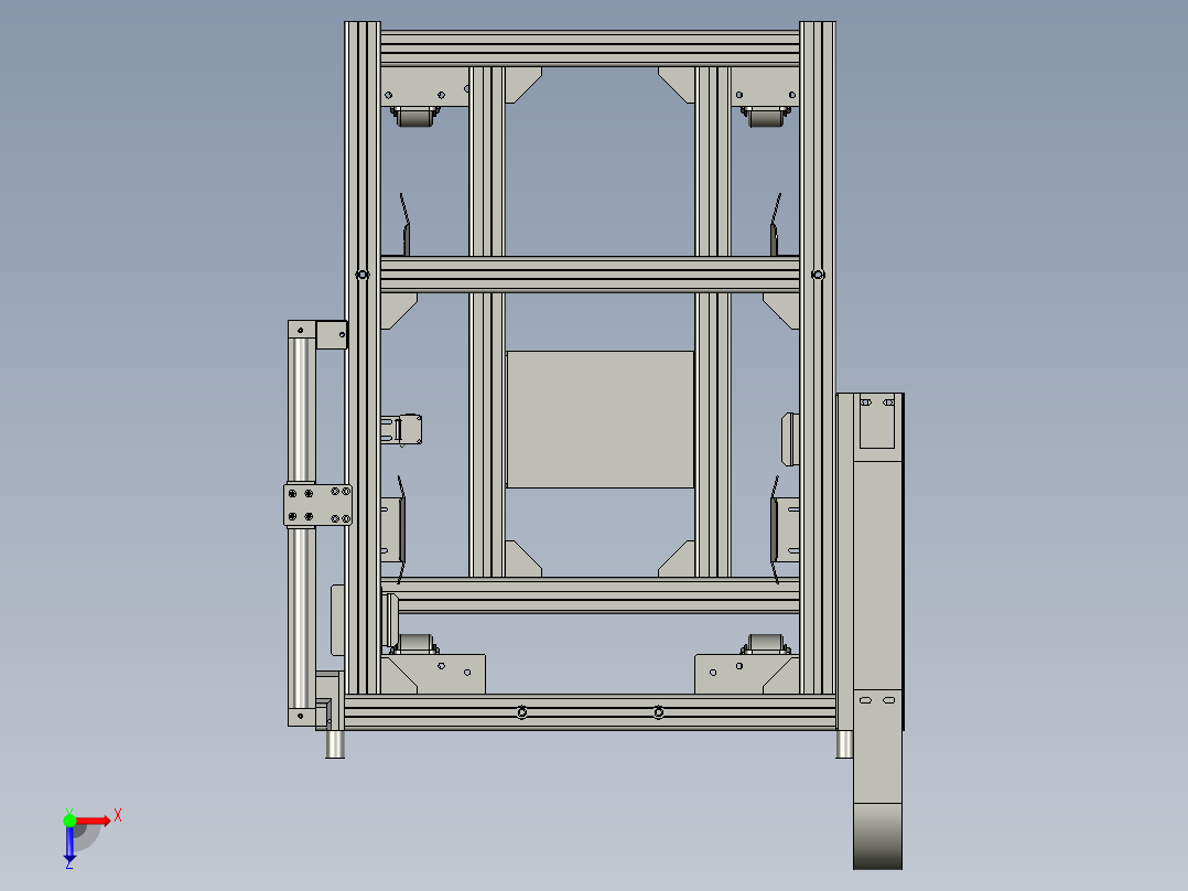 PCM板上料机架俯视图