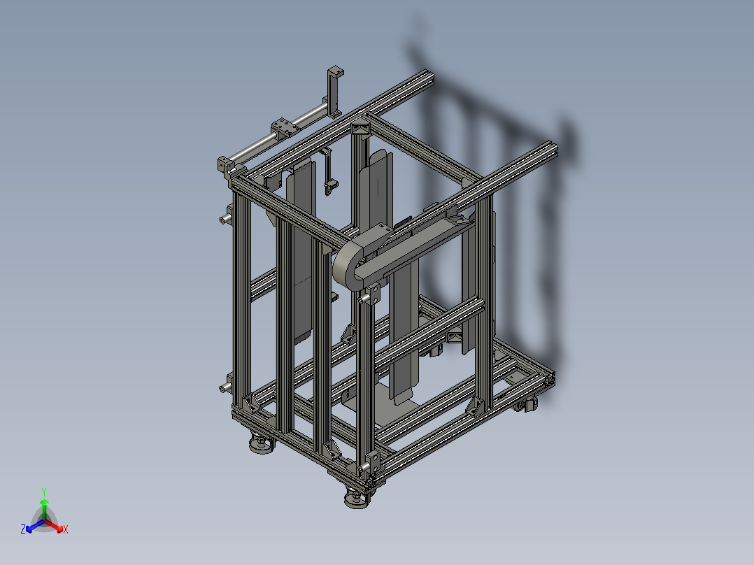 PCM板上料机架正等轴测图