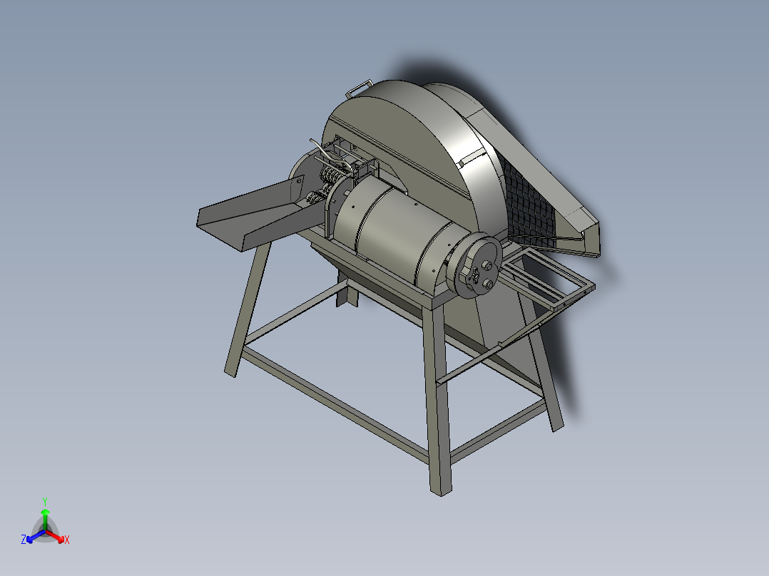 玉米杆粉碎机中药材粉碎机打糠机主视图
