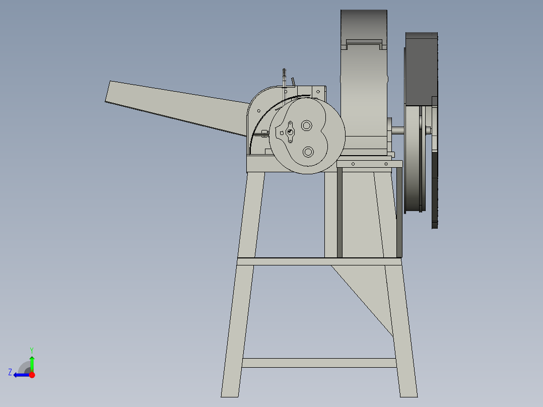 玉米杆粉碎机中药材粉碎机打糠机右视图