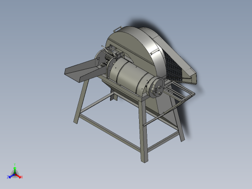 玉米杆粉碎机中药材粉碎机打糠机正等轴测缩略图