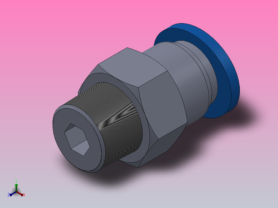 IPC-N 螺纹直通-NPT螺纹_IPC3∕8-NO2正等轴测图