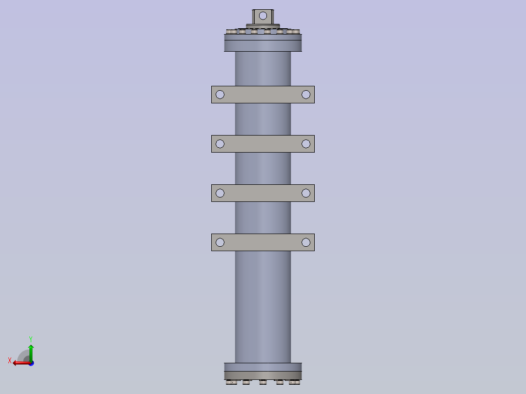 300x240x2020毫米的液压油缸后视图