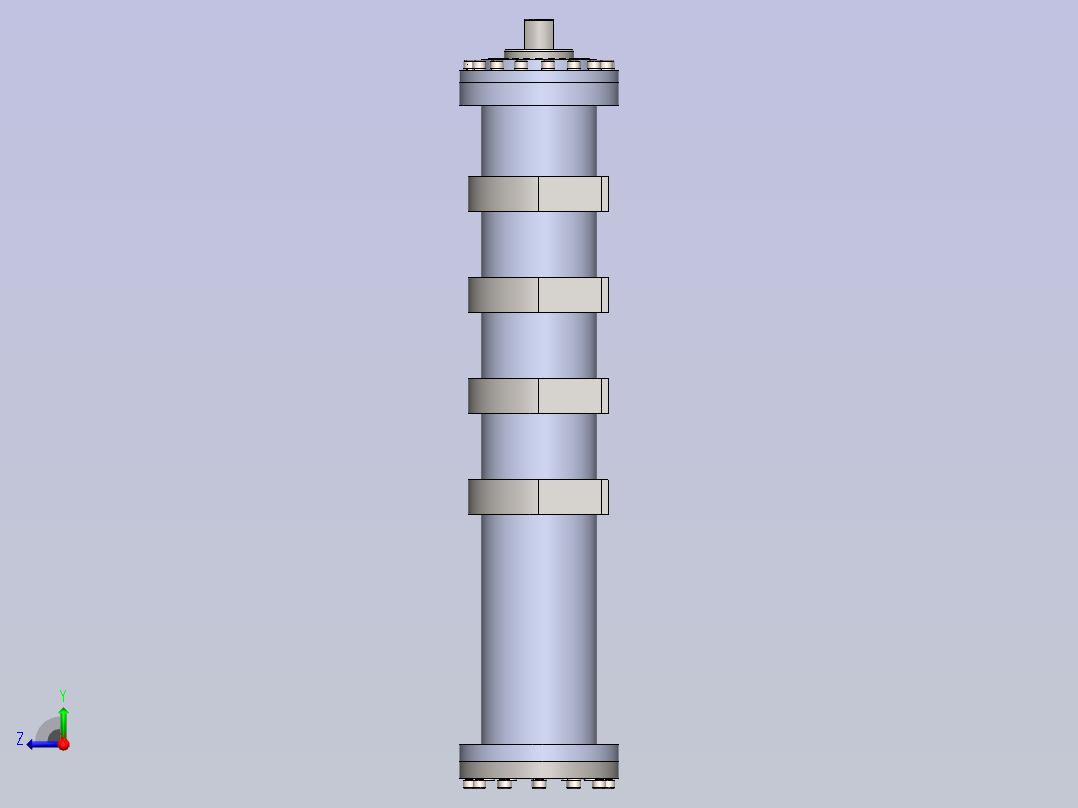 300x240x2020毫米的液压油缸右视图