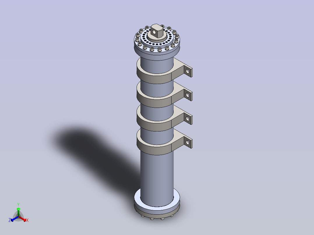 300x240x2020毫米的液压油缸正等轴测图