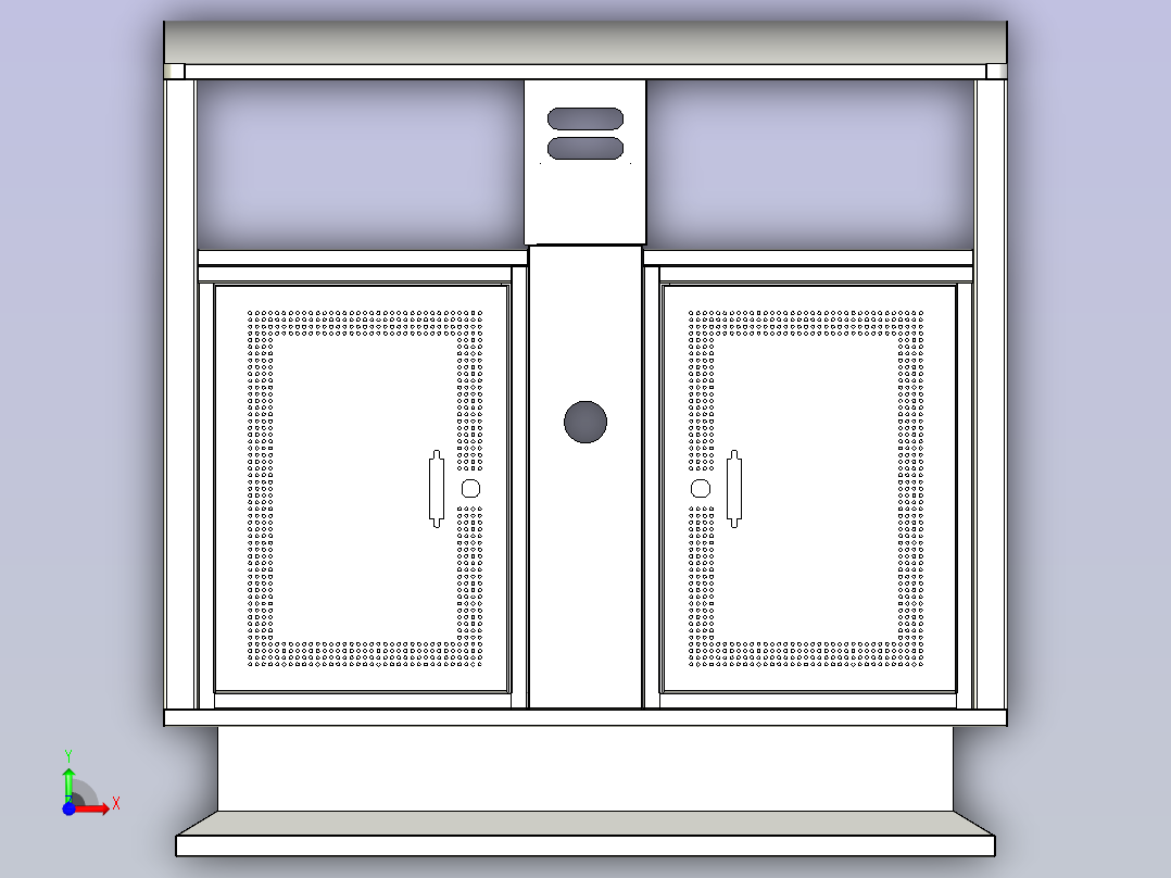 室外型不锈钢垃圾箱前视图