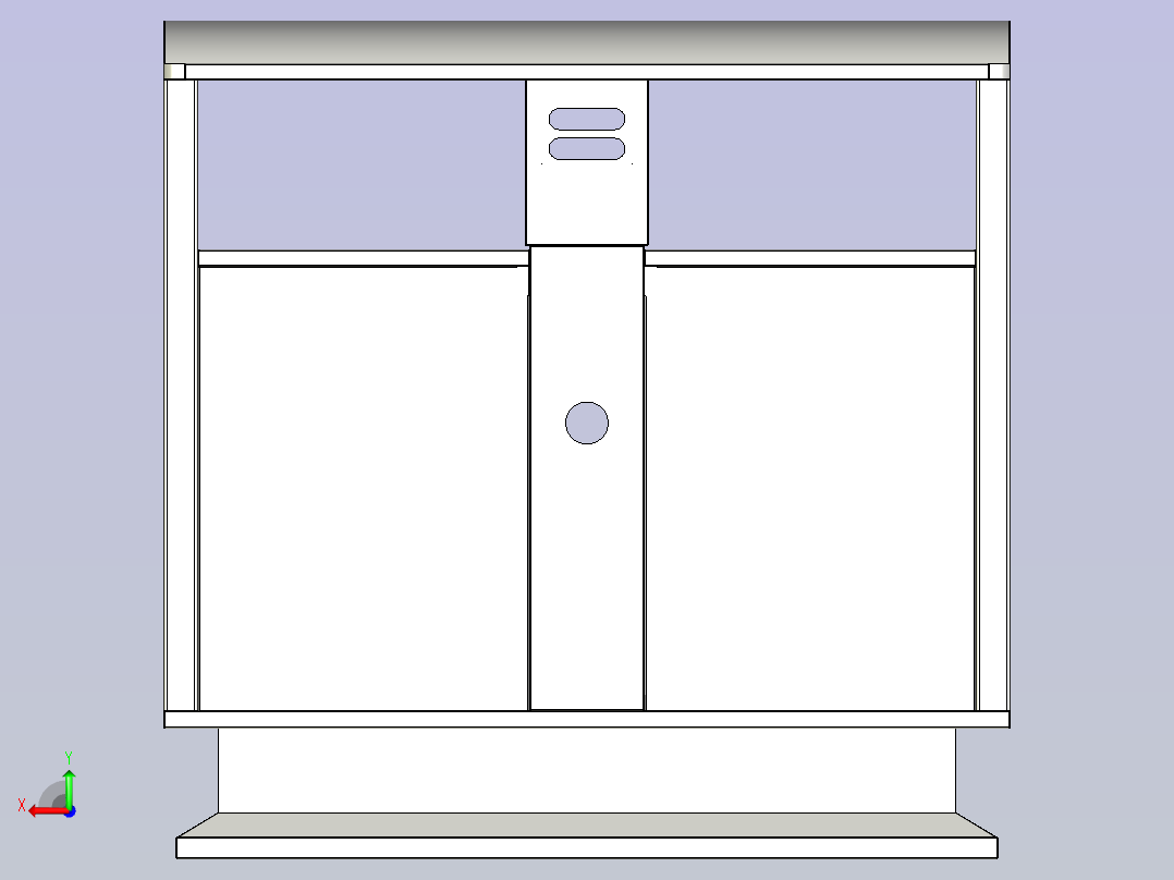室外型不锈钢垃圾箱后视图