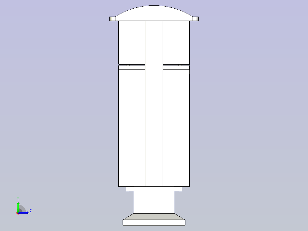 室外型不锈钢垃圾箱左视图