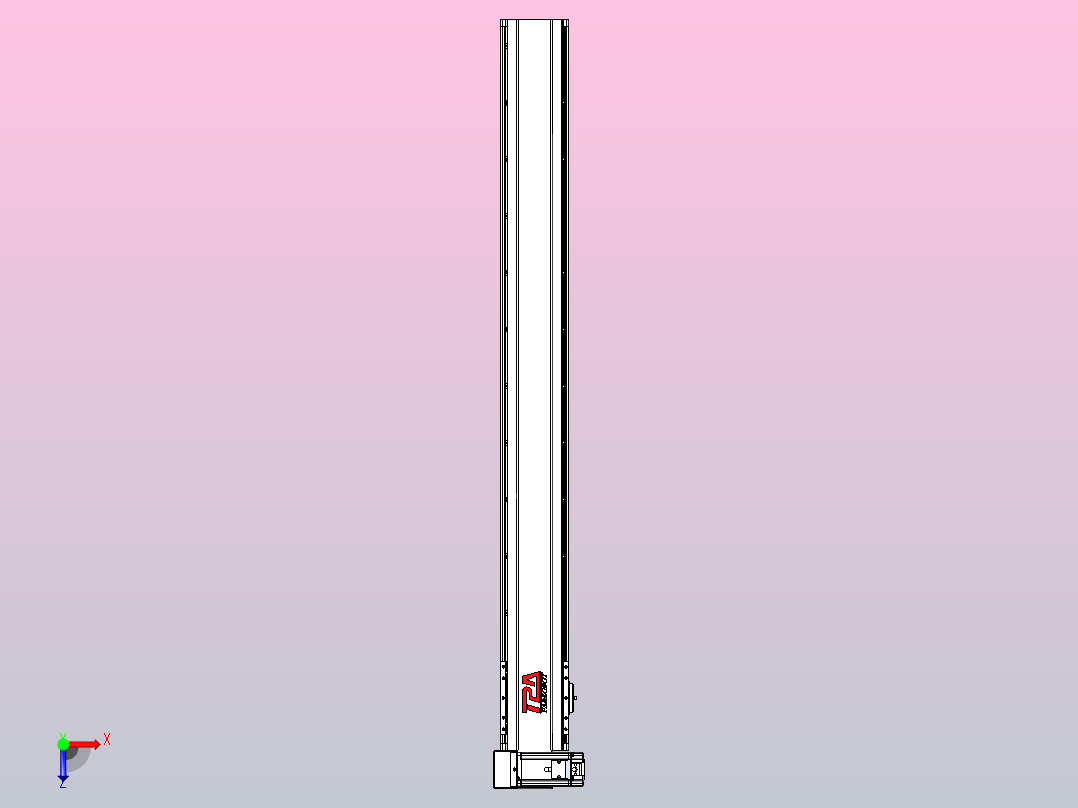 皮带直线轴半封闭可选导轨TPA-HNB-120D-110-L1050-LU-C-P40-N3俯视图