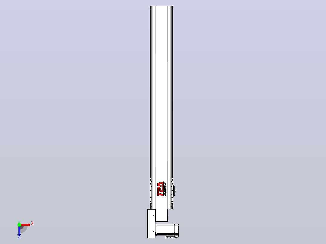 皮带直线轴半封闭可选导轨TPA-HNB-120D-110-L800-ML-Y-P40-N3俯视图