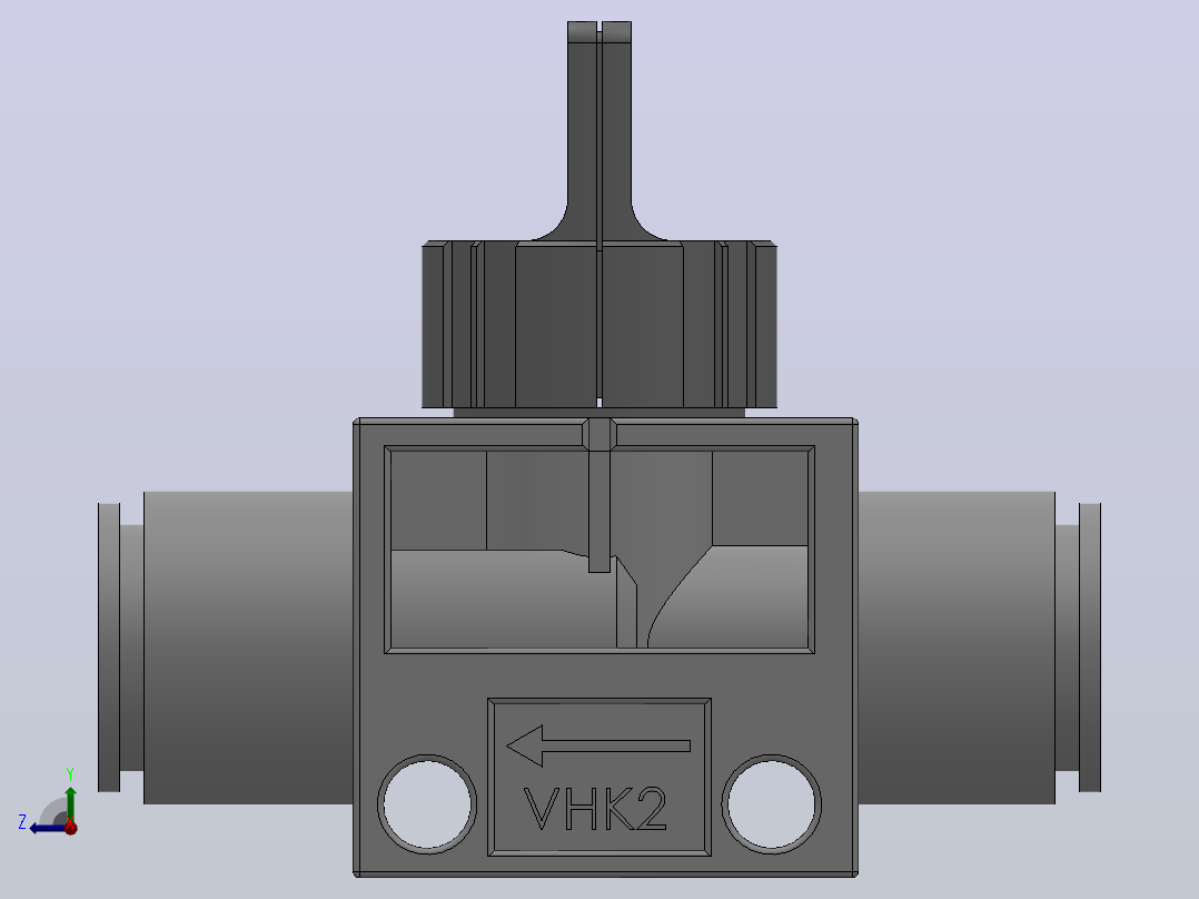 VHK系列P快速接头A快速接头二通三通手动阀[VHK2R-06F-04F]右视图