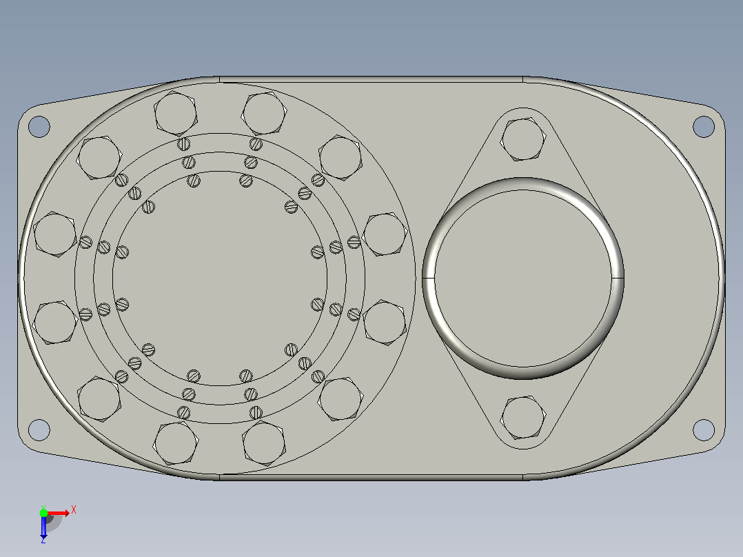 多级线性推杆3D图纸 STP格式俯视图