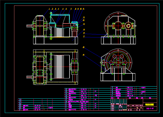 卷扬机全套图纸