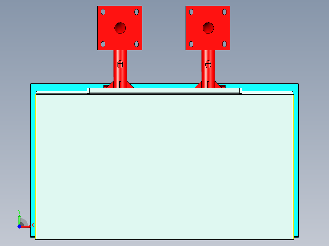 侧面挂屏防护箱前视图