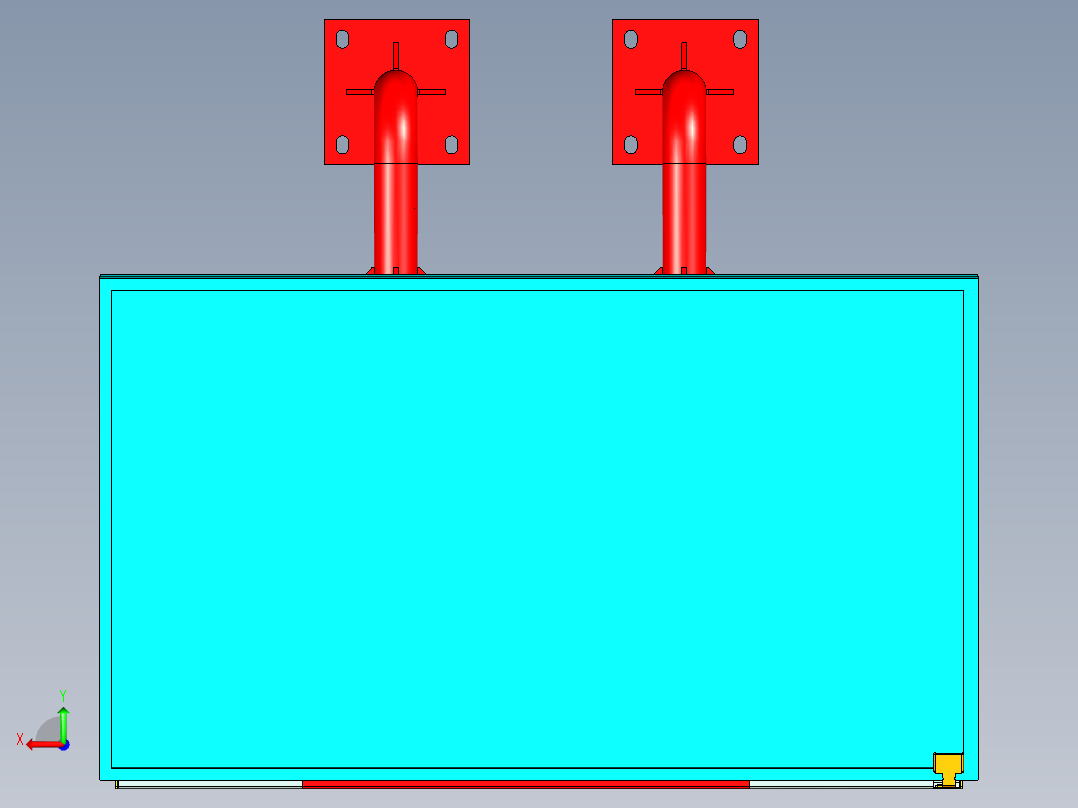 侧面挂屏防护箱后视图