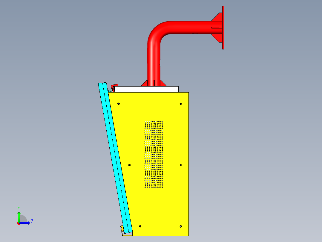 侧面挂屏防护箱左视图