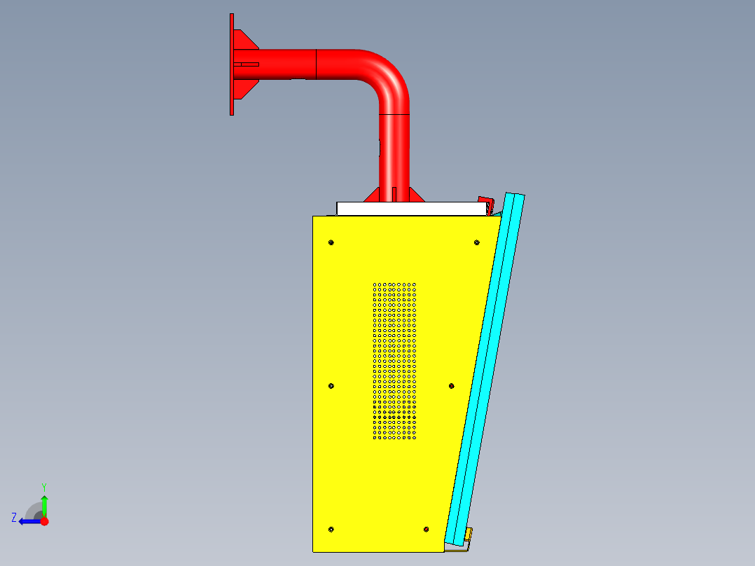 侧面挂屏防护箱右视图