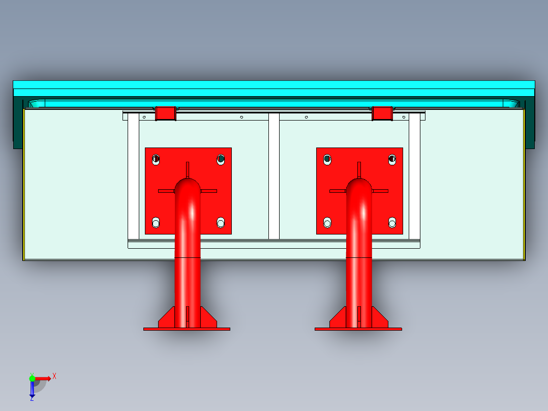 侧面挂屏防护箱俯视图