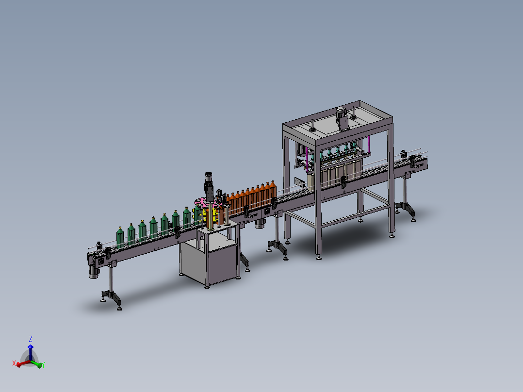 B02-Filling and Capping Machine灌装机3D数模图纸 STP格式