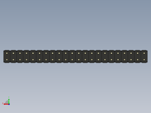 彩色公头100mil（2.54mm）系列-DS1021_black_2x22p_100mil_Type19_rev1.0后视缩略图