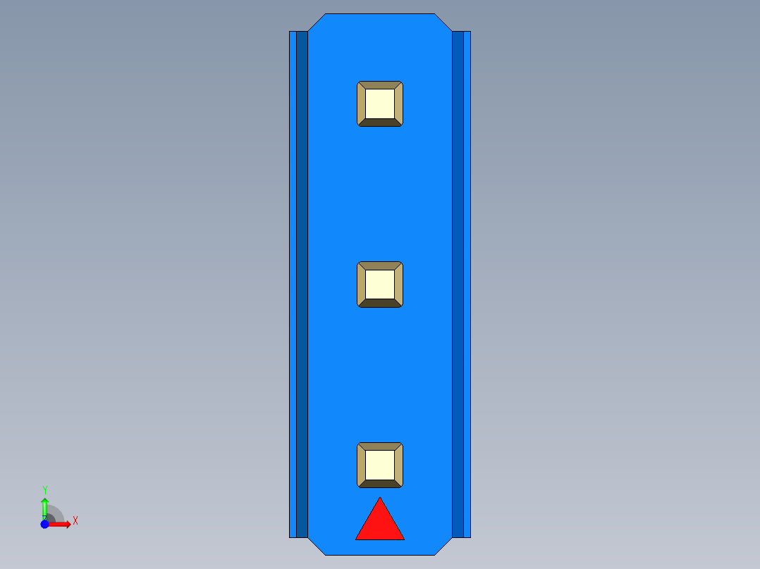 彩色公头100mil（2.54mm）系列-DS1021_blue_3x01p_100mil_Type19_rev1.0前视图