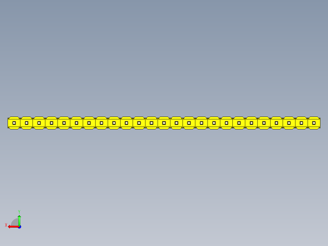 彩色公头100mil（2.54mm）系列-DS1021_yellow_1x25p_100mil_Type5_rev1.0后视图