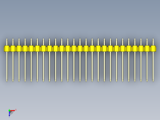 彩色公头100mil（2.54mm）系列-DS1021_yellow_1x25p_100mil_Type5_rev1.0俯视缩略图
