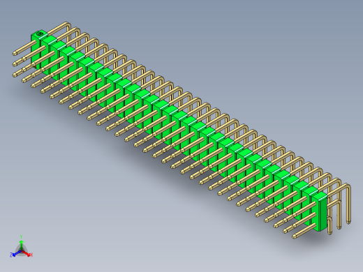 彩色公排针 100mil 2.54mm 系列-DS1022_green_3x31p_100mil_TypeD_rev1.0
