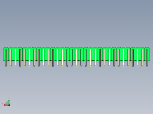 彩色公排针 100mil 2.54mm 系列-DS1022_green_3x31p_100mil_TypeD_rev1.0后视缩略图