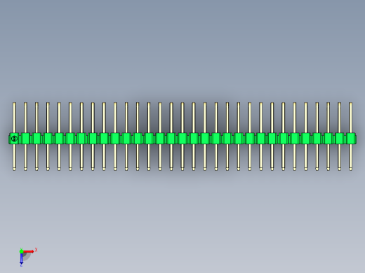 彩色公排针 100mil 2.54mm 系列-DS1022_green_3x31p_100mil_TypeD_rev1.0俯视缩略图