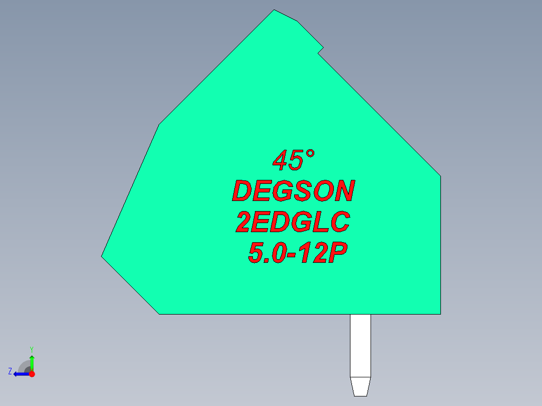 DEGSON 2EDG 系列 5.0mm 可插拔接线端子组-2EDGLC-5.0-12P-14-00AH右视图