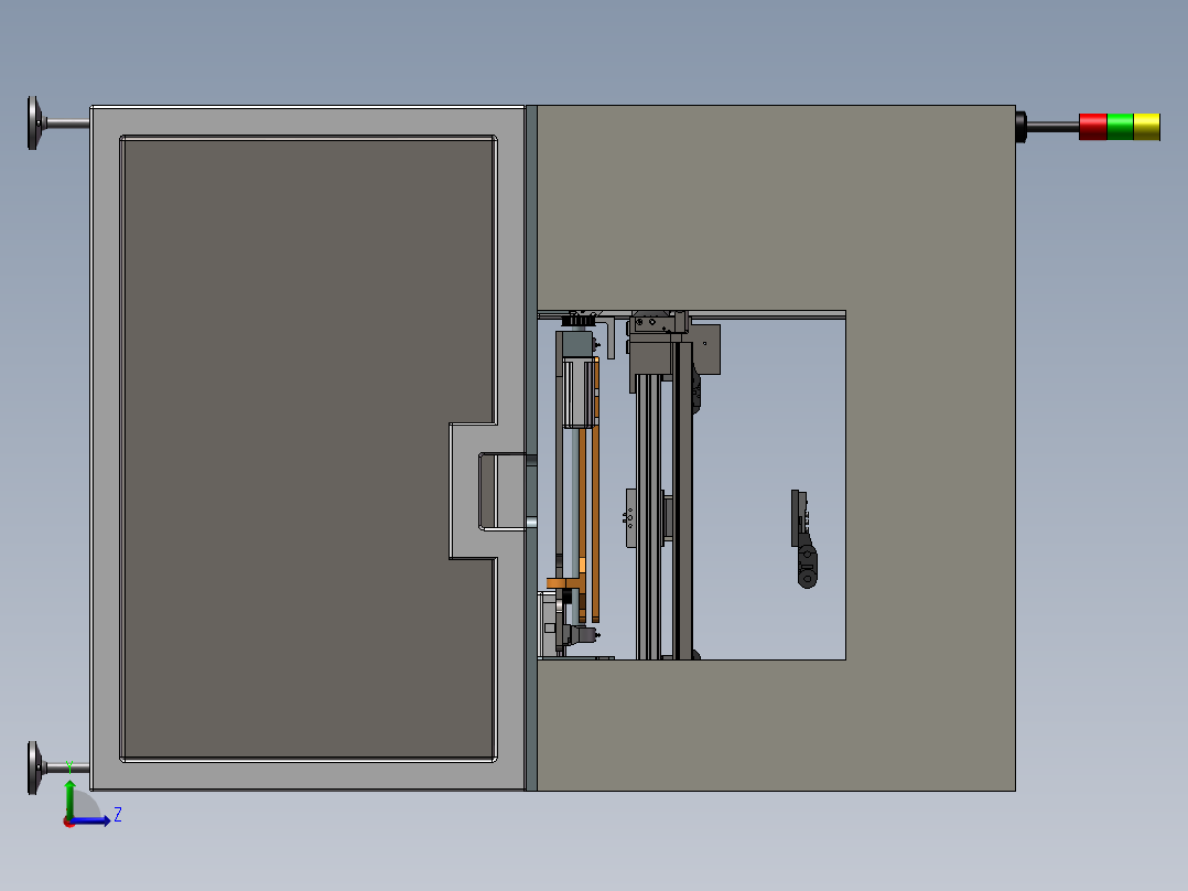 非标三轴伺服自动分选送料机左视图