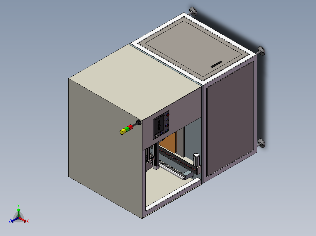 非标三轴伺服自动分选送料机正等轴测图